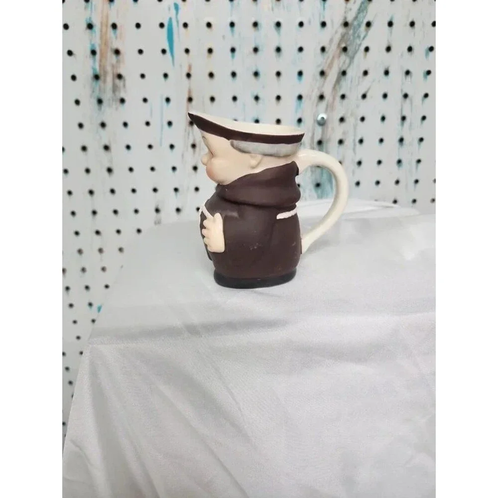 Friar monk creamer 4 inches tall unglazed by Goebel
